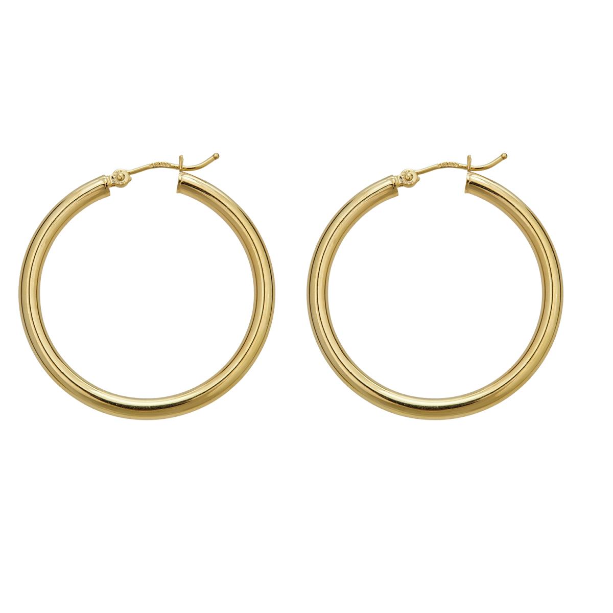 10K Yellow Gold 3X35MM Superlight Hoop Earring