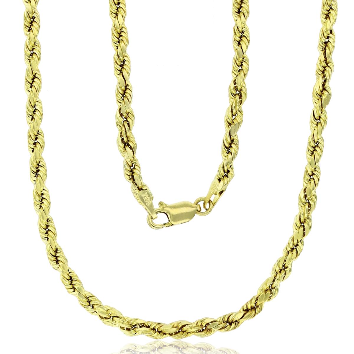 10k Yellow Gold 3.5mm DC Hollow Rope 025 24" Chain