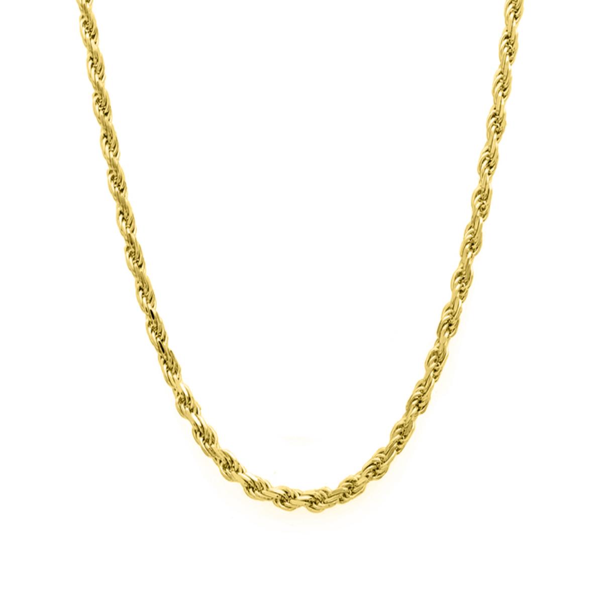 10k Yellow Gold 2mm Solid DC Rope 016 18" Chain