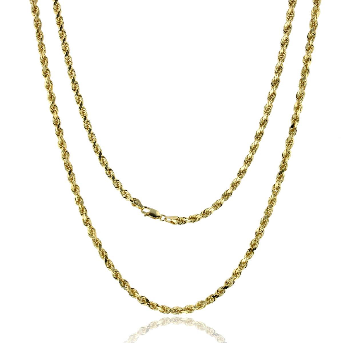 10k Yellow Gold 4mm Solid DC Rope 030 22" Chain
