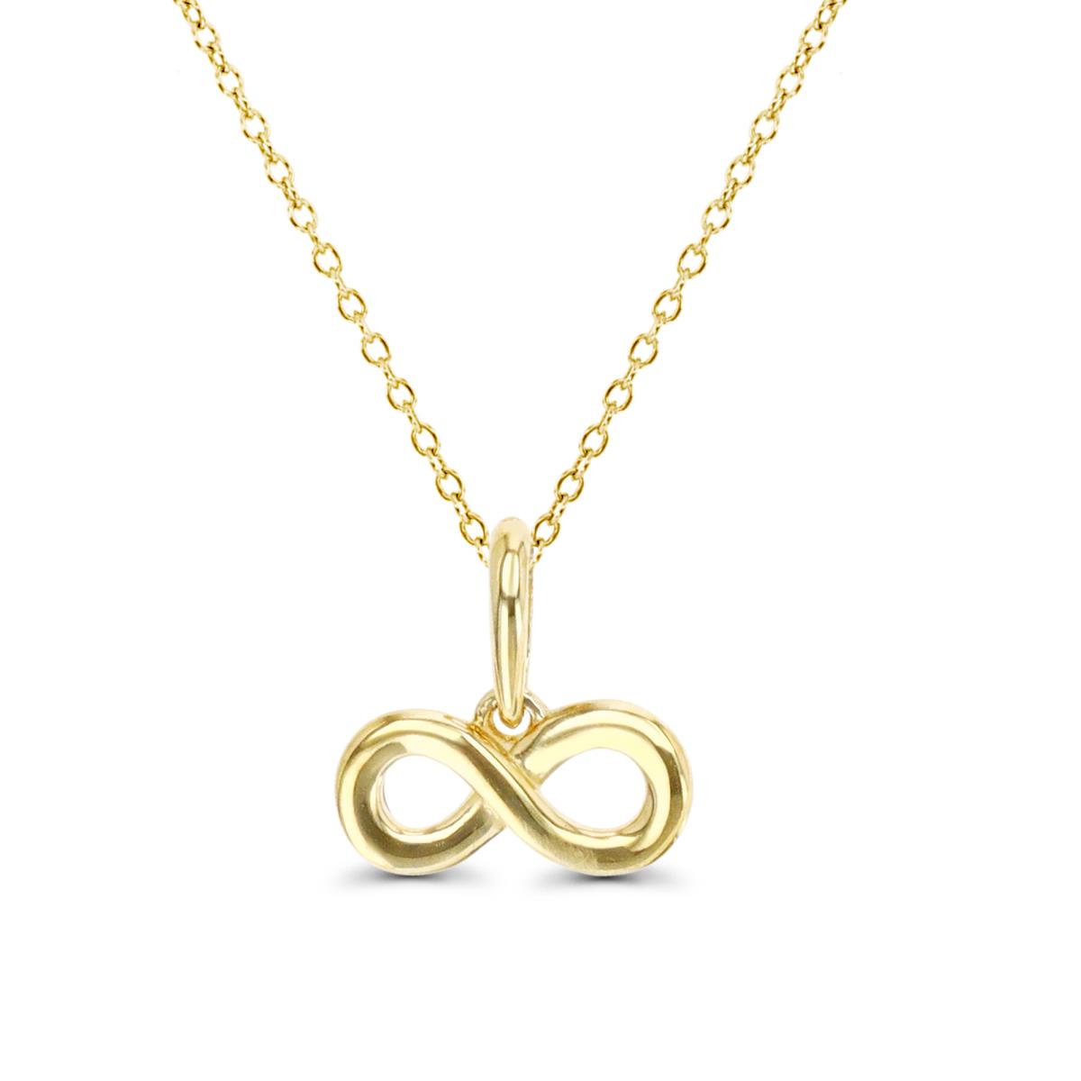 14K Yellow Gold 10MM Polished Infinity 18" Necklace