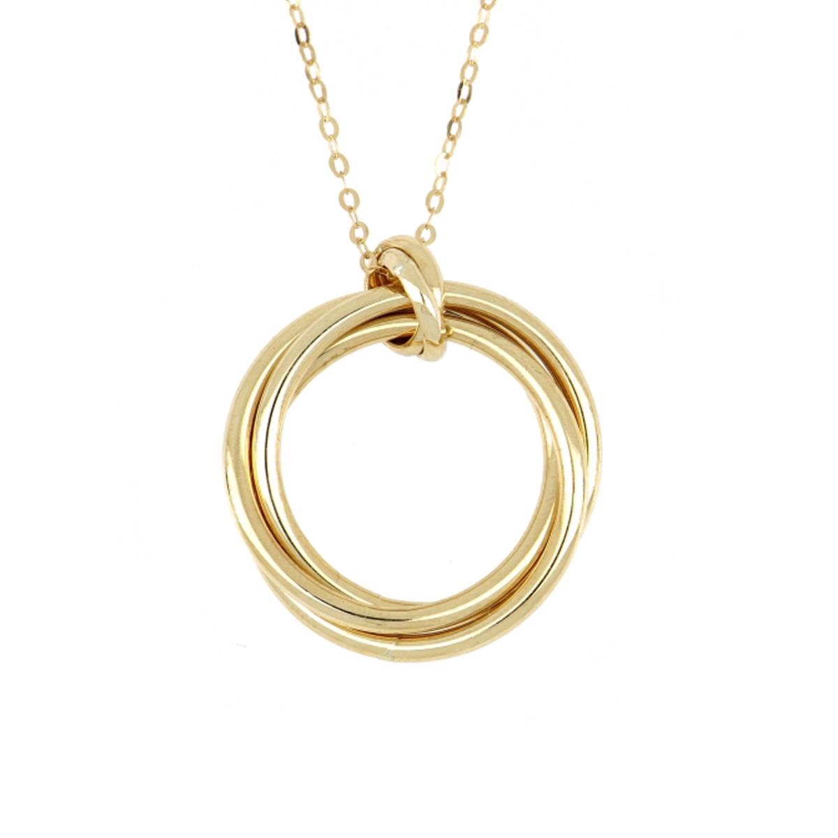 18K Yellow Gold  15X2.5MM Round Twisted 18" Necklace