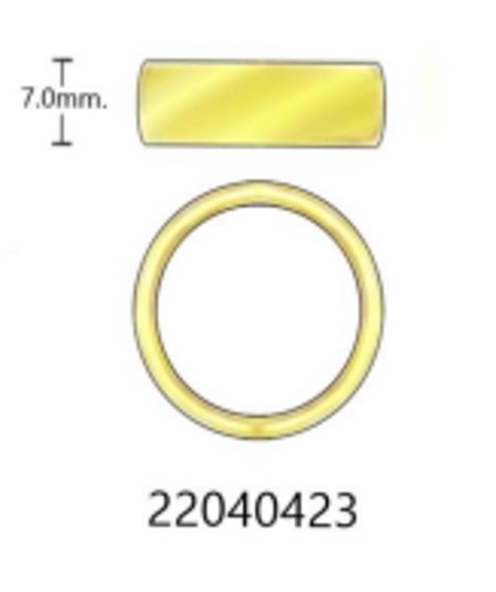 14K Yellow Gold 7MM Polished Band Ring
