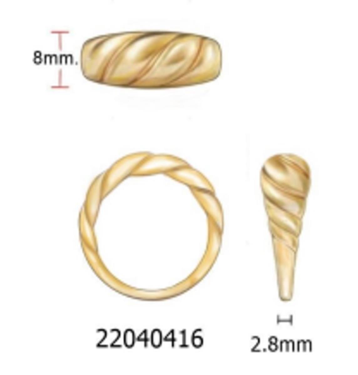 18K Yellow Gold Croissant Ring