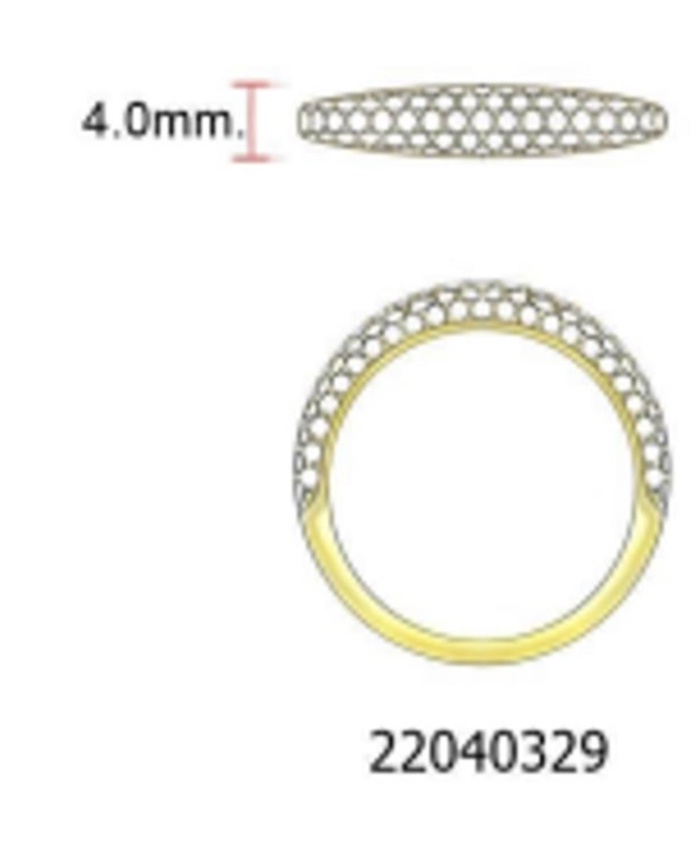 18K Yellow Gold  Diamond Pave Band Ring 