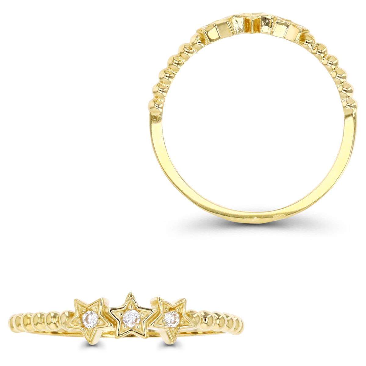 14K Gold Yellow & White CZ Star Fashion Ring-07