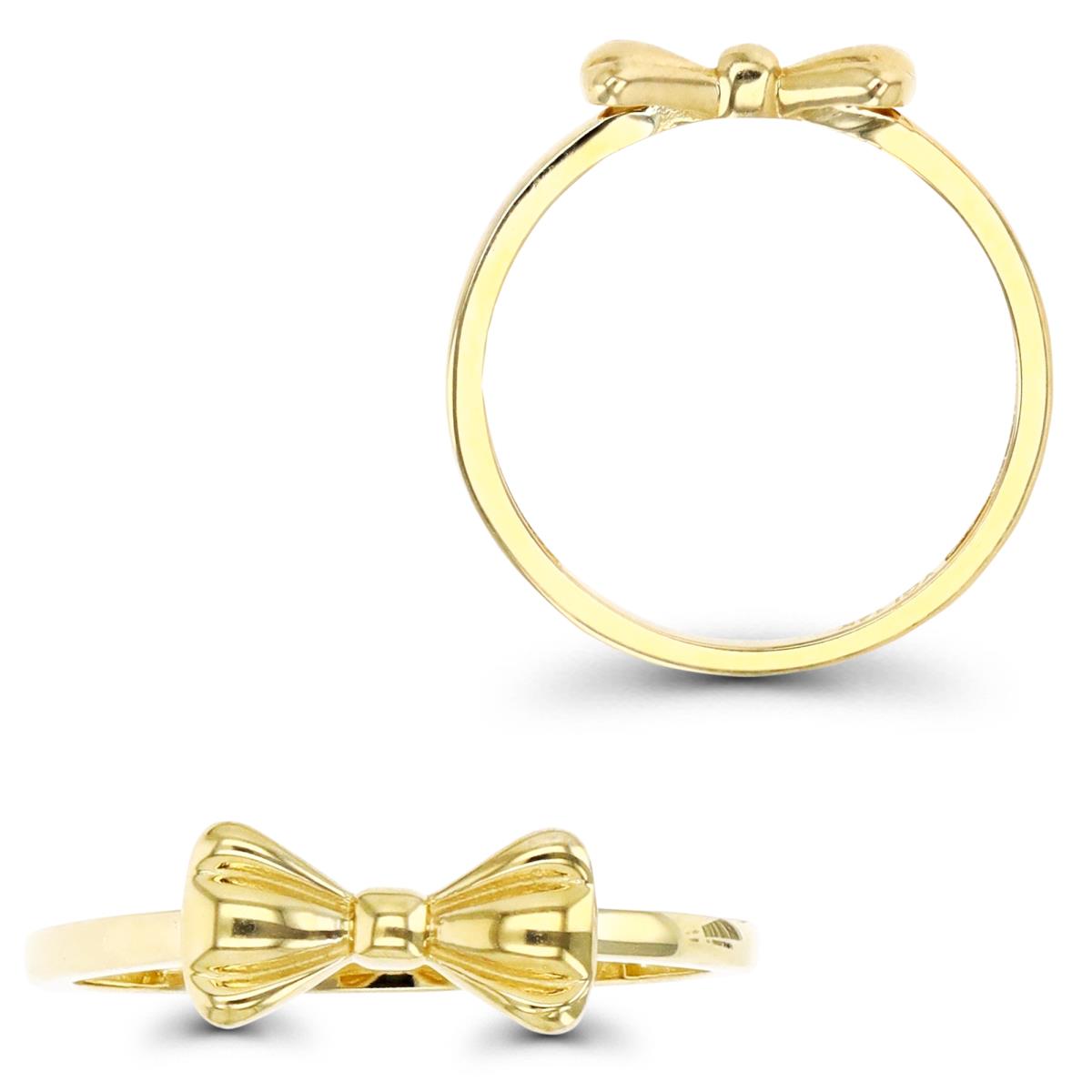 14K Gold Yellow Bow Fashion Ring-Size 7