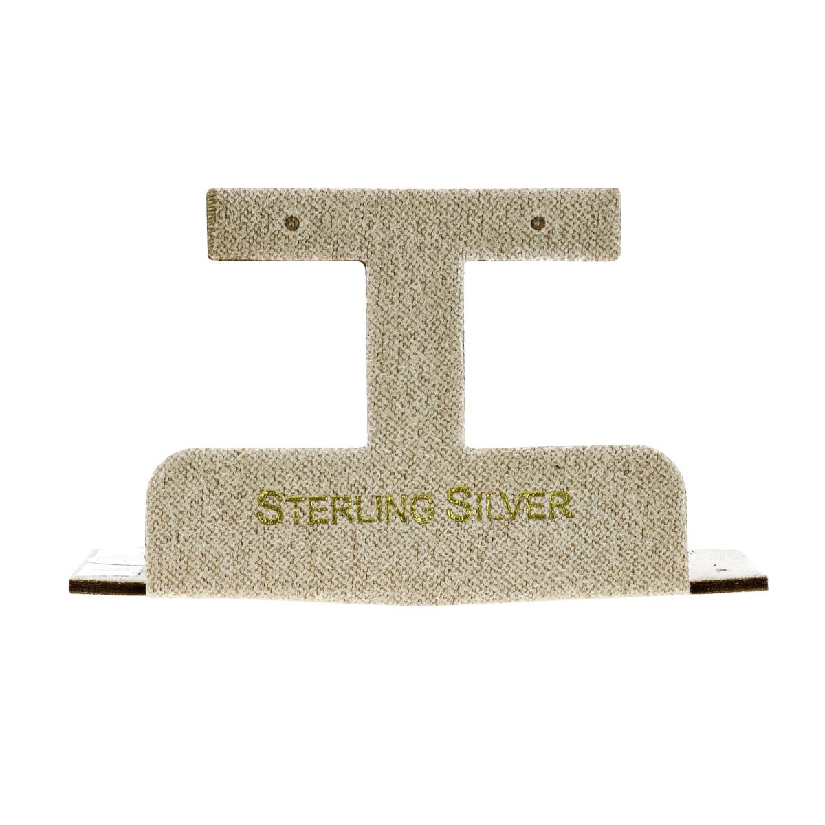 Taupe Sterling Silver, Gold Foil Hoop/Dangling T bar Insert (Box B06-159/Taupe/M)