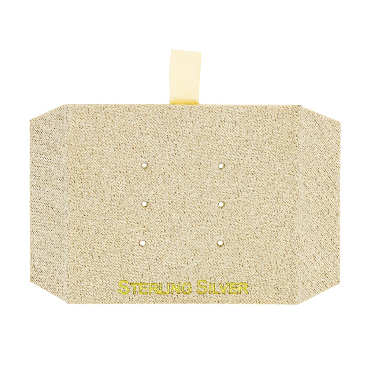 Taupe Sterling Silver,  Gold Foil 3 Stud Insert (Box B06-159/Taupe/M)