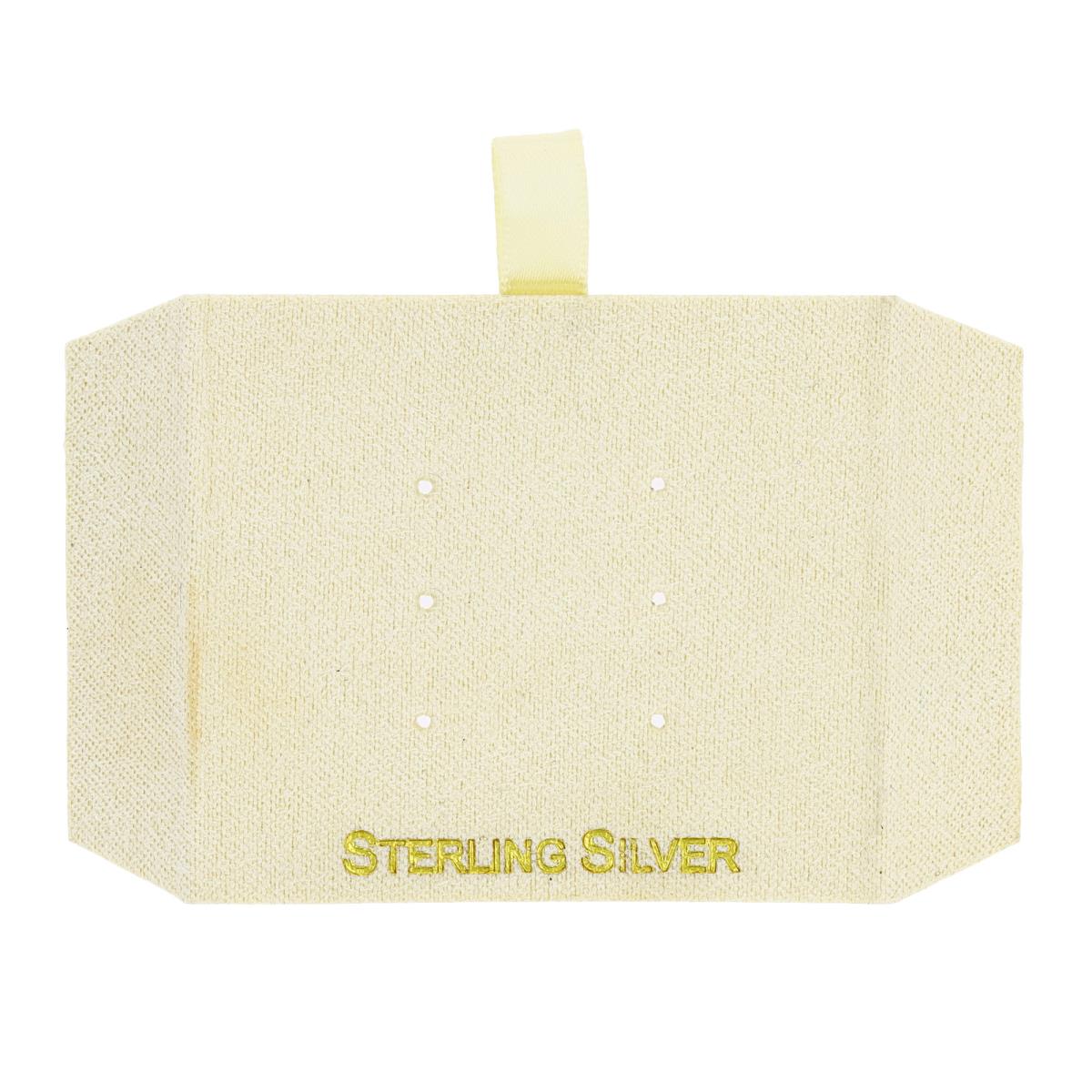Ivory Sterling Silver,  Gold Foil 3 Stud Insert (Box B06-159/Ivory/M)
