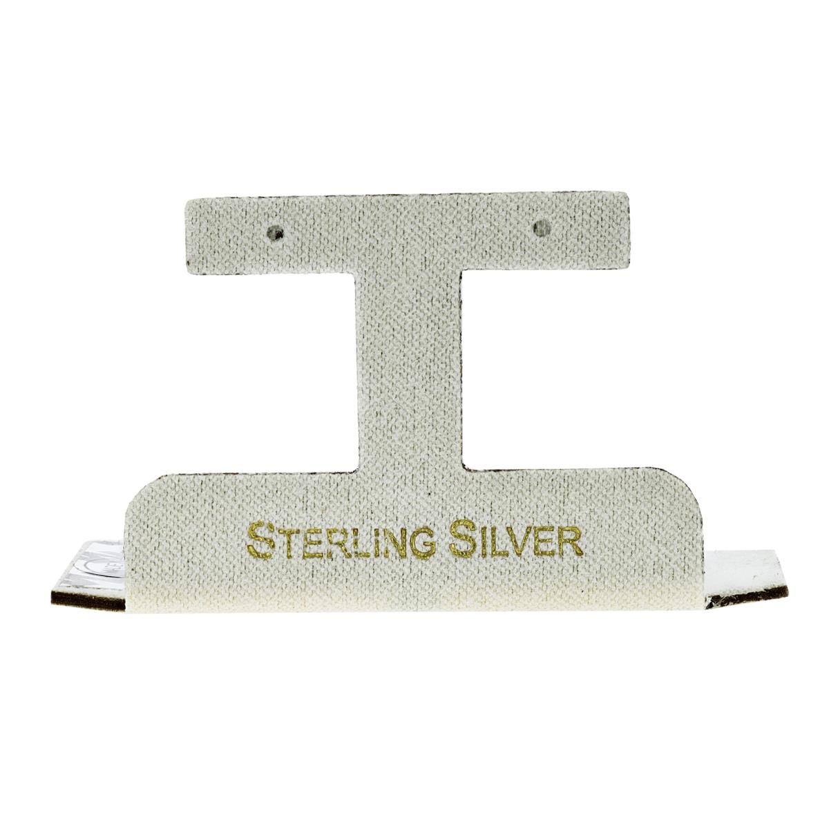 Ivory Sterling Silver, Gold Foil Hoop/Dangling T bar Insert (Box B06-159/Ivory/M)