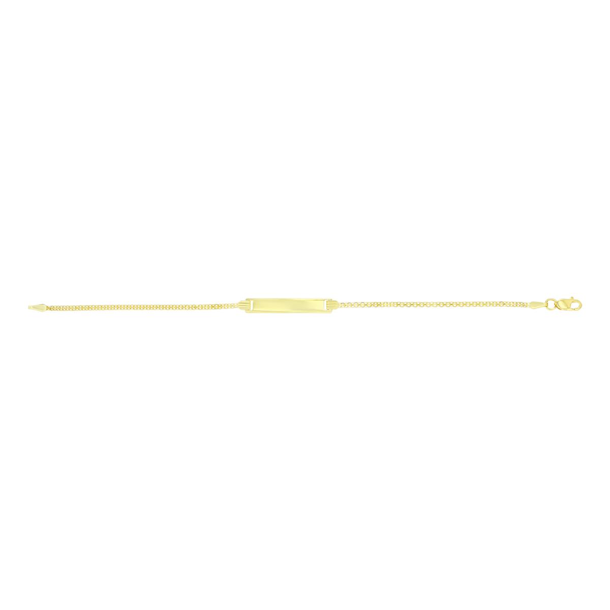 14K Yellow Gold 1.50mm Bismark 6" Diamond Cut Baby ID Bracelet