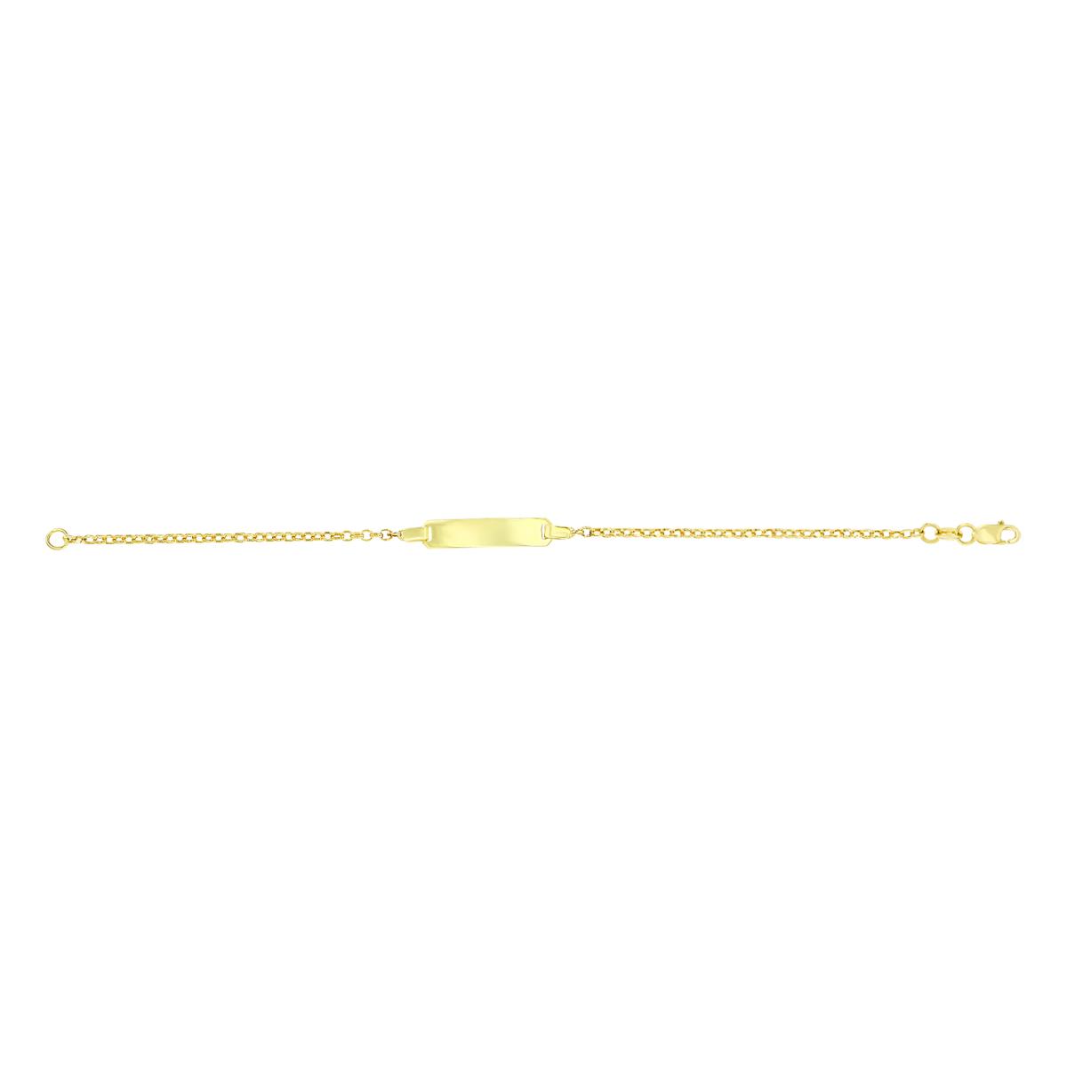 14K Yellow Gold 6" 1.90mm Diamond Cut Cable ID Baby Bracelet
