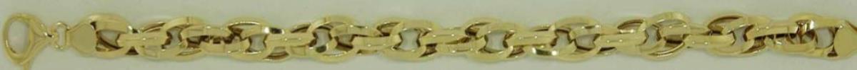 10K Yellow Gold Polished Super Hollow 6.50mm 7.50" Fancy Intertwined Twisted Link Bracelet