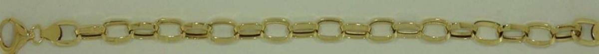 10K Yellow Gold Polished Super Hollow 5.70mm 7.50" Fancy Oval Link Bracelet