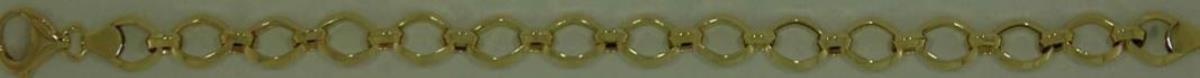 10K Yellow Gold Polished Super Hollow 6.30mm 7.50" Fancy Oval Link Bracelet
