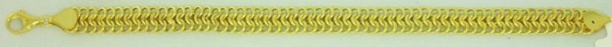 10K Yellow Gold Super Hollow 10.50mm 7.50" Inifinity Interlocking Bracelet