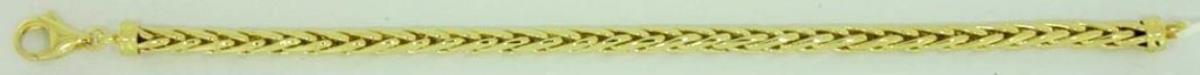 10K Yellow Gold Polished Super Hollow 4.75mm 7.50" Rounded Wheat Bracelet