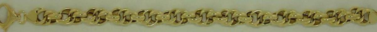 10K Yellow Gold Polished Super Hollow 5.30mm 7.50" Intertwined Twisted Link Bracelet