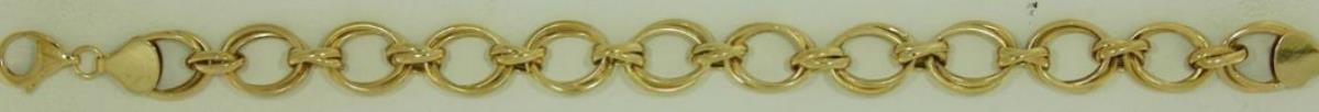 10K Yellow Gold Polished Super Hollow 10.00mm 7.50" Double Link Bracelet
