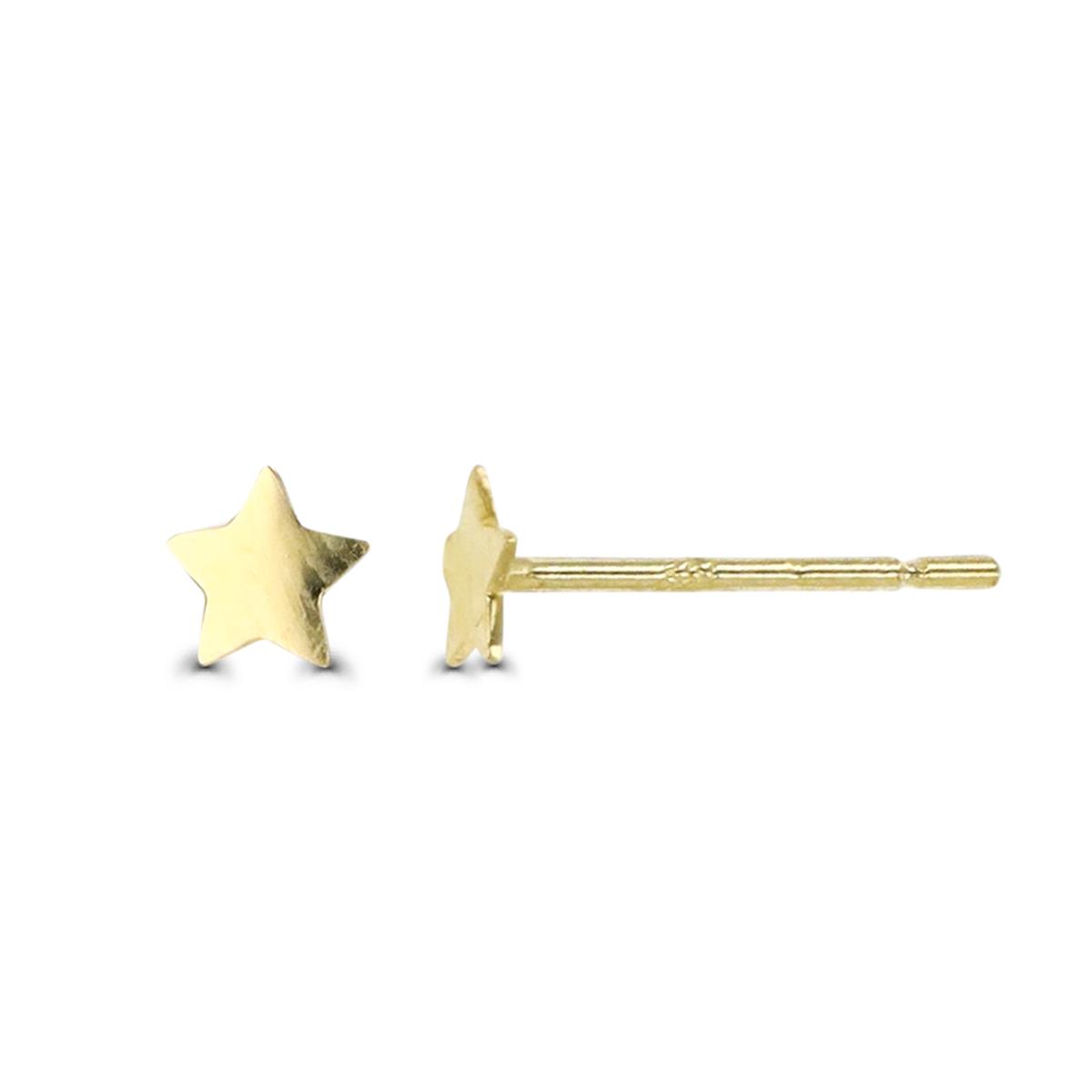 14K Gold Yellow Small Polished Star Stud Earring