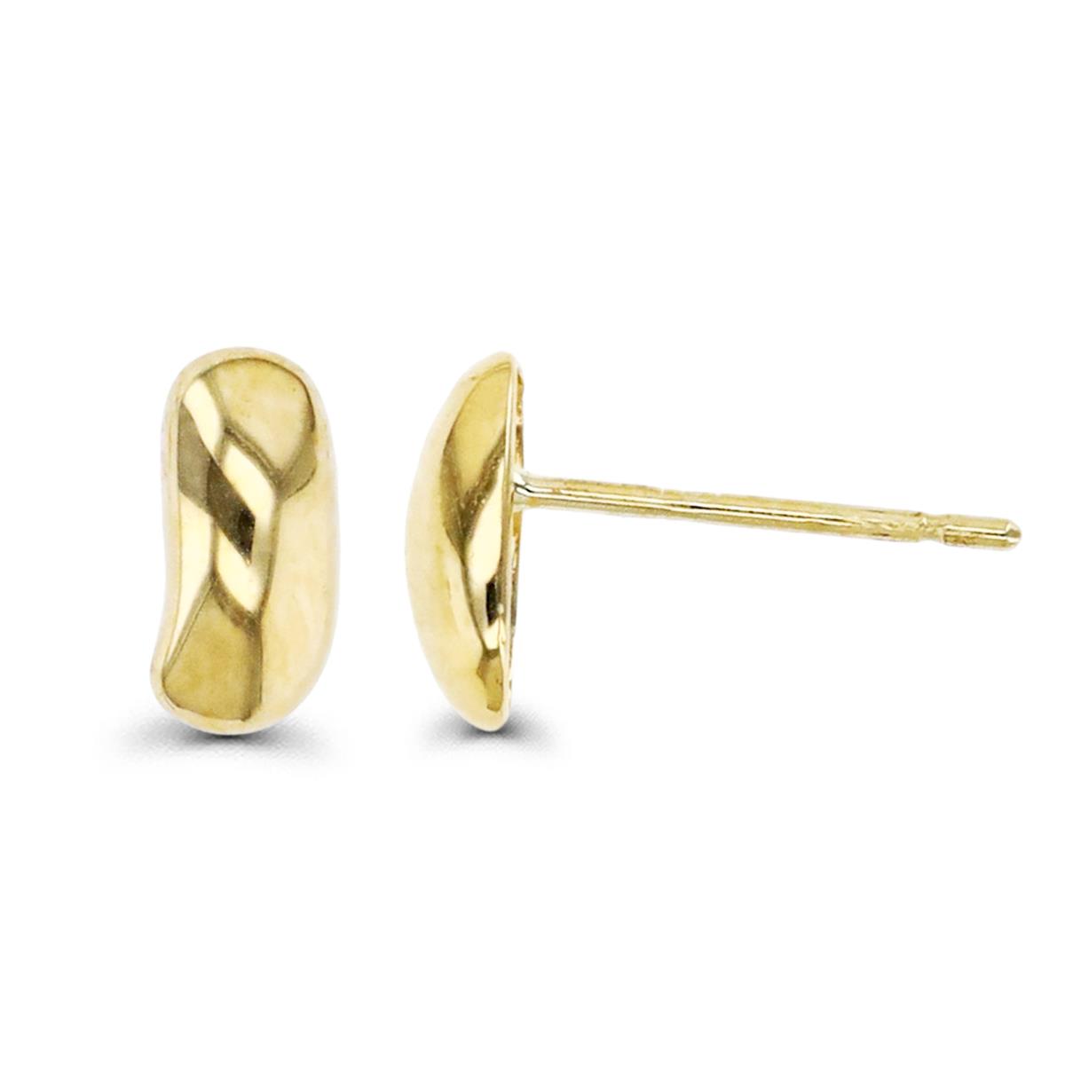 14K Gold Yellow Polished Oval Stud Earring