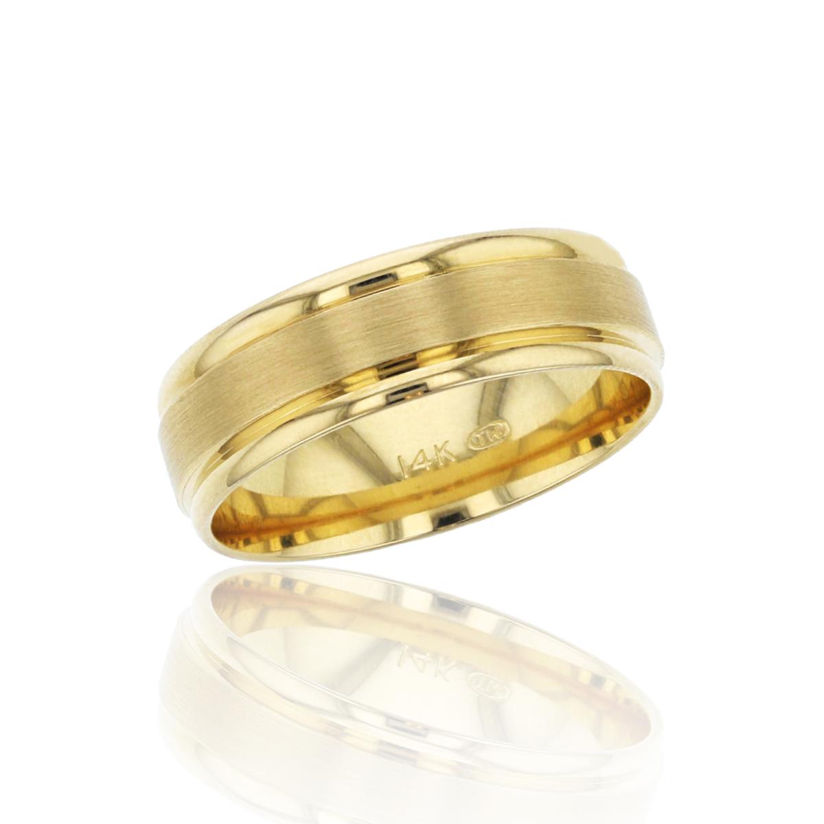 14K Yellow Gold 6.5mm Satin Comfort Feel Engraved Wedding Band