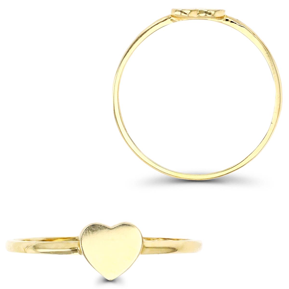 14K Gold Yellow Polished Heart Fashion Ring