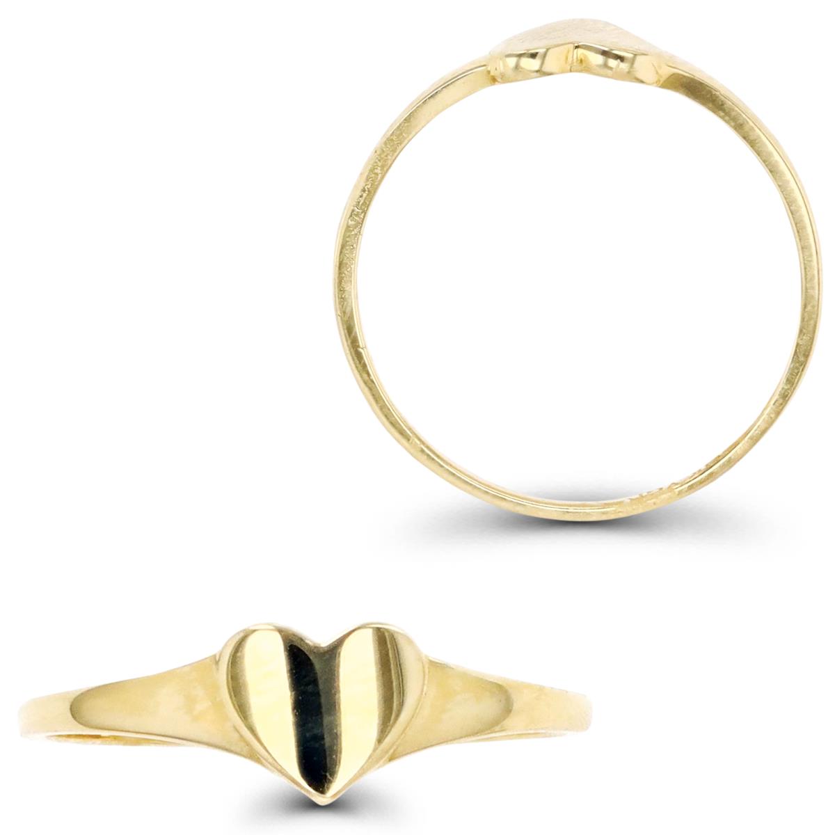 14K Gold Yellow Polished Heart Fashion Ring