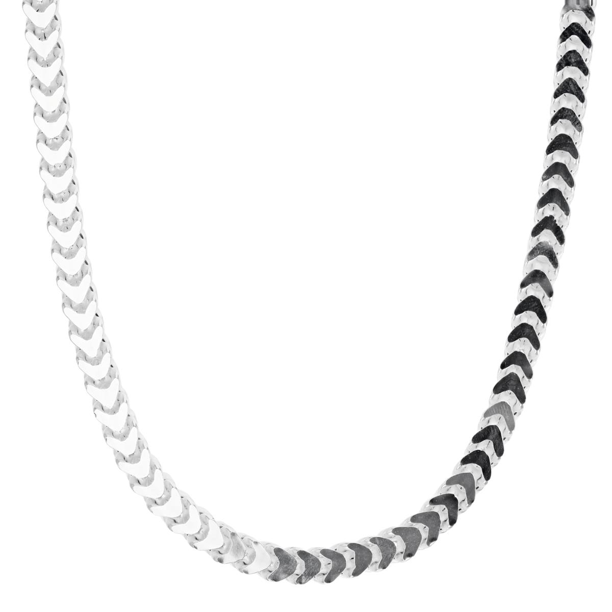 Sterling Silver Rhodium Men's Franco 20'' Chain Necklace