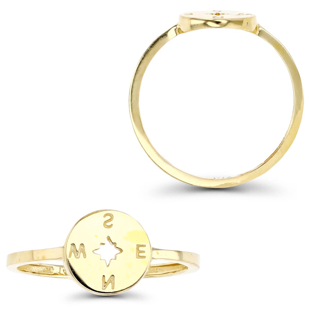 14K Gold Yellow Compass Fashion Ring
