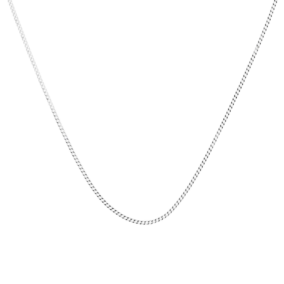 Sterling Silver Rhodium 1.23MM Baby Curb 18'' Chain Necklace