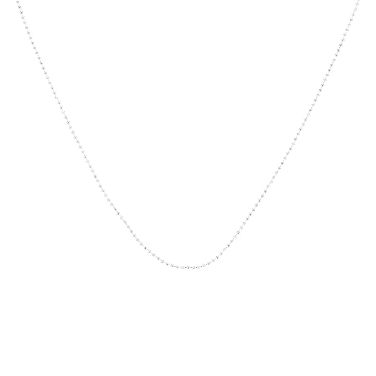 Sterling Silver Rhodium 1MM  Bead 18'' Chain Necklace