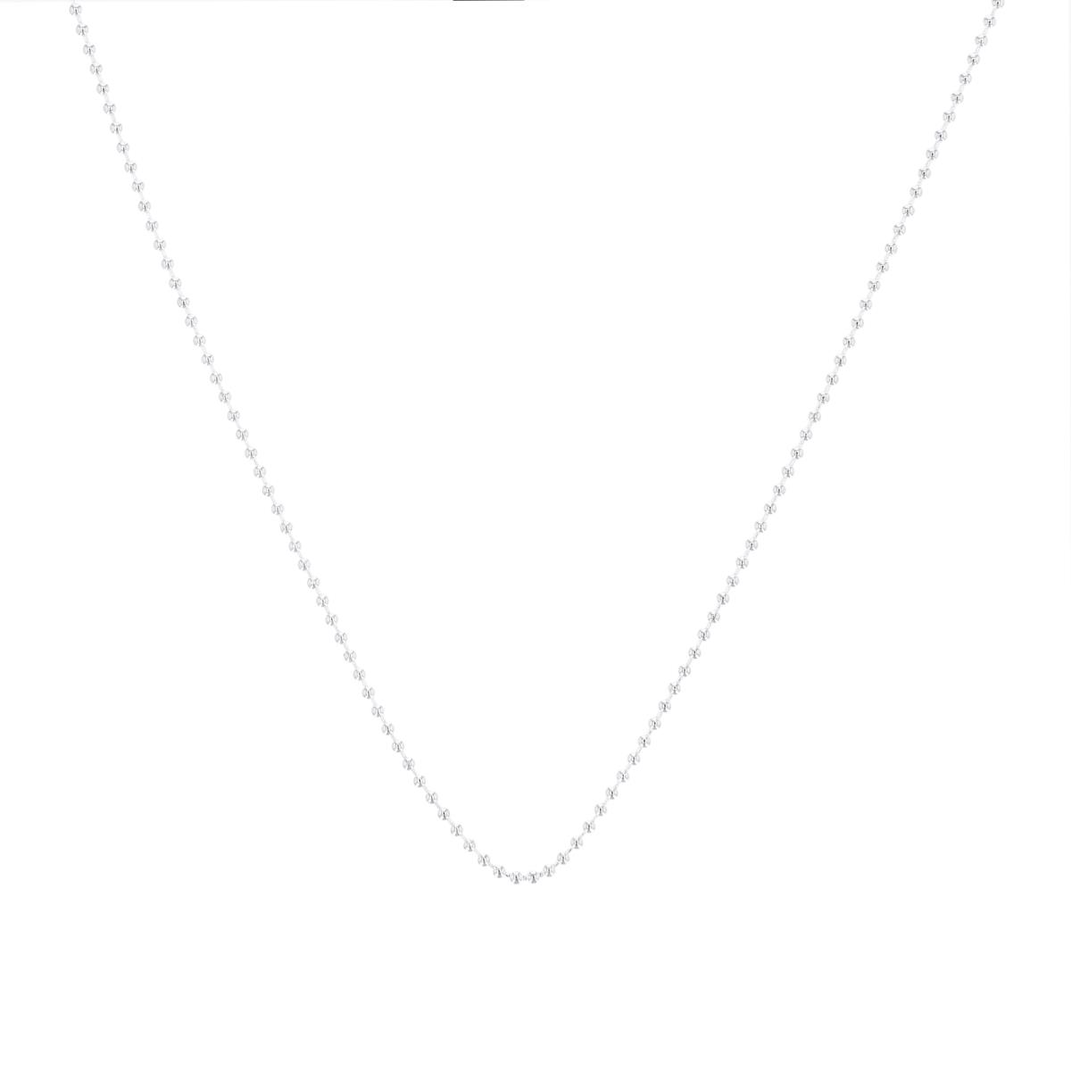Sterling Silver Rhodium 1.2 MM Bead 18 " Chain Necklace