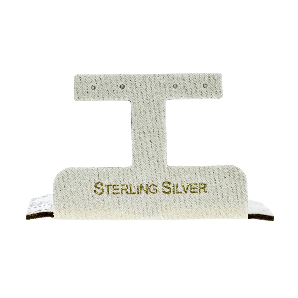 Ivory Sterling Silver, Gold Foil 2 Hoop/Dangling T bar Insert (Box B06-159/Ivory/M)