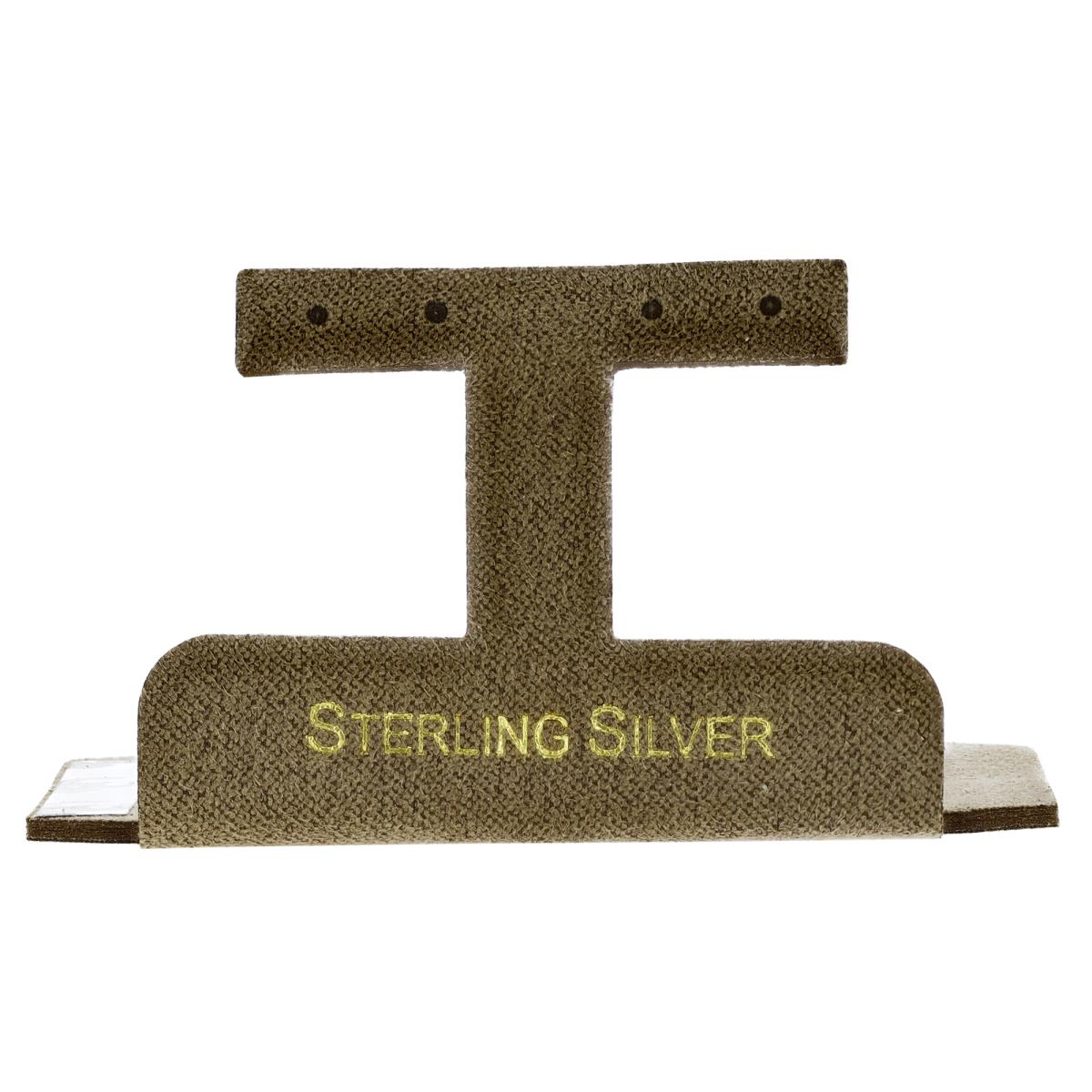 Mushroom Sterling Silver, Gold Foil 2 Hoop/Dangling T bar Insert (Box B06-159/Mush/M)