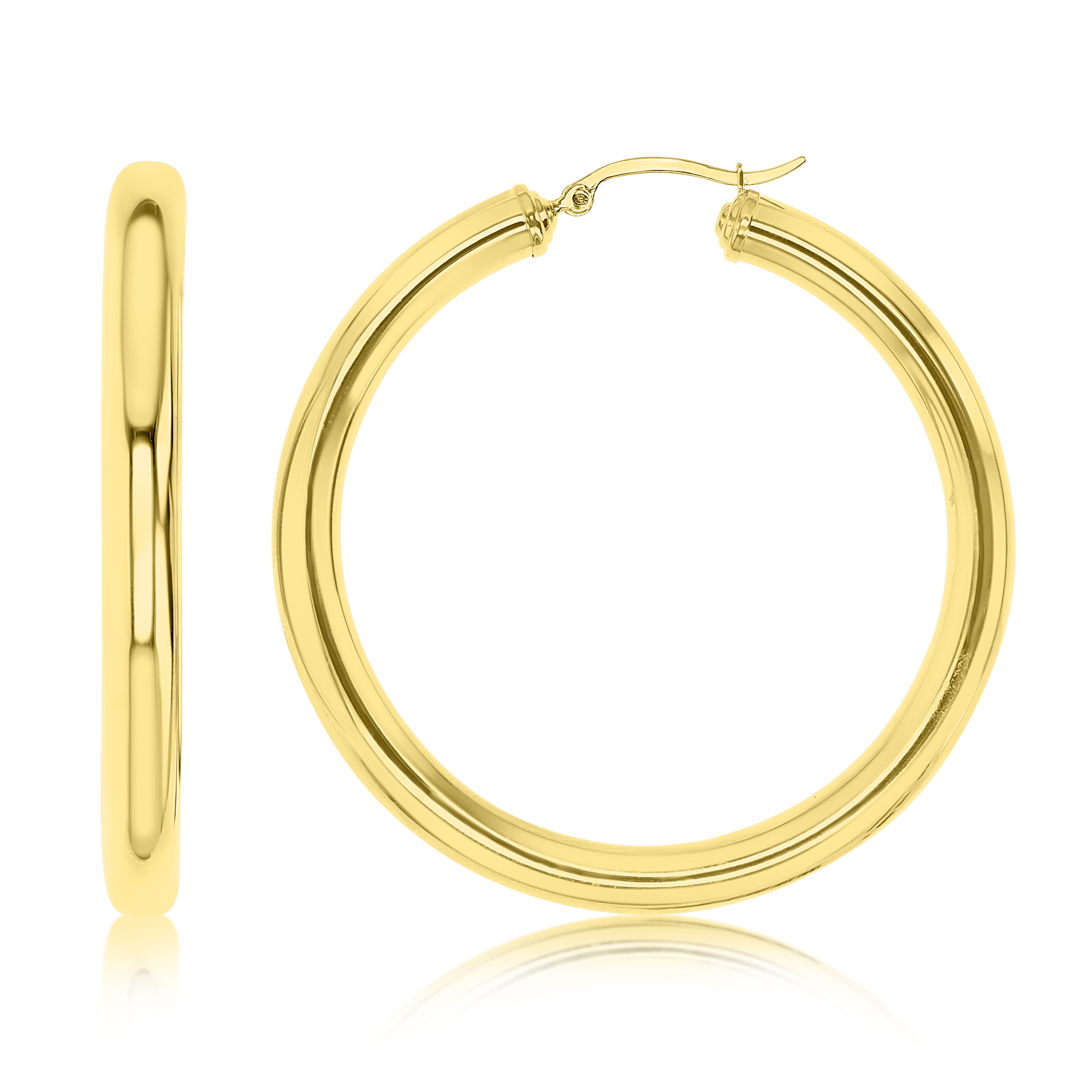 14K Yellow Gold 5x65MM Polished Hoop Earring