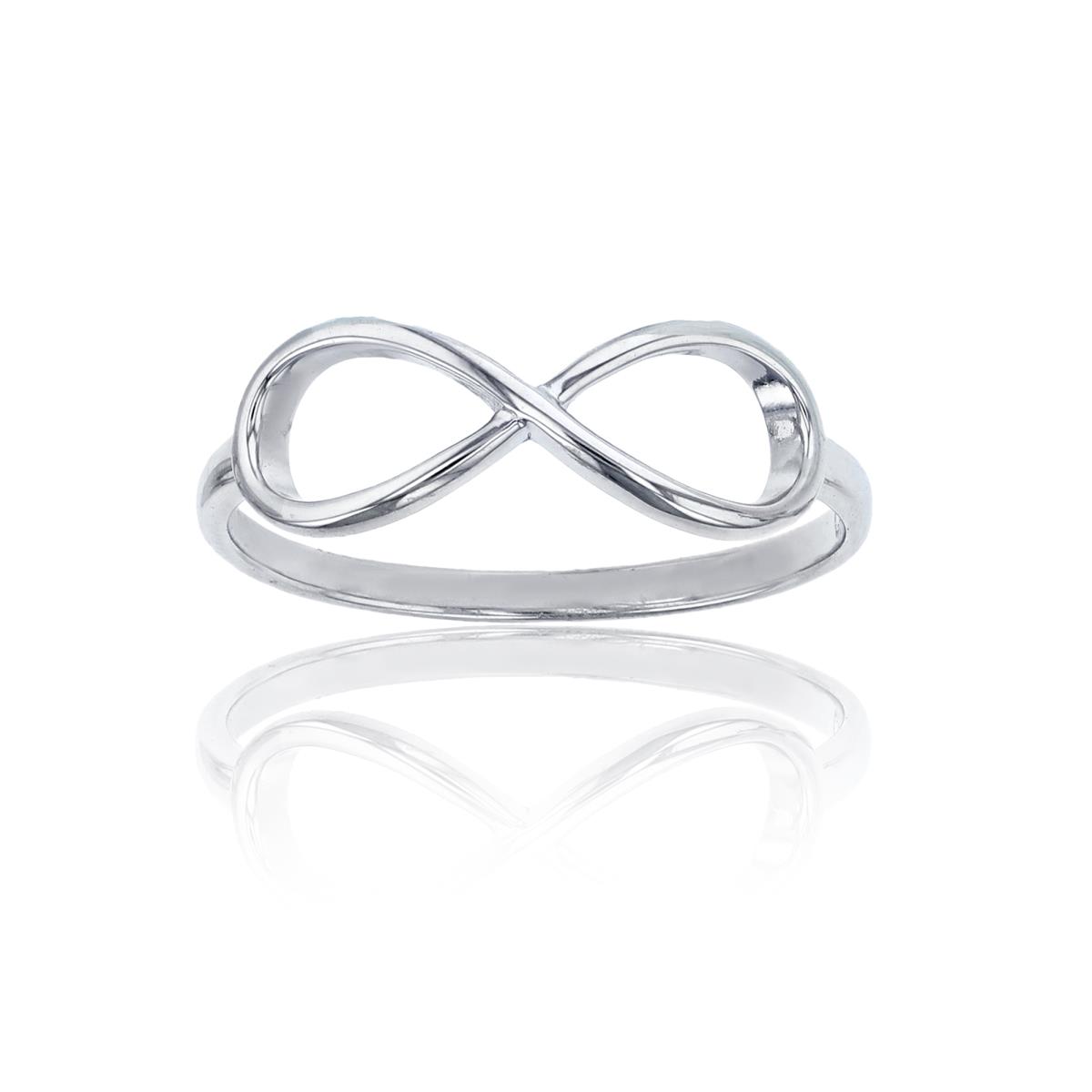 Sterling Silver Rhodium High Polished 6mm  Infinity Ring