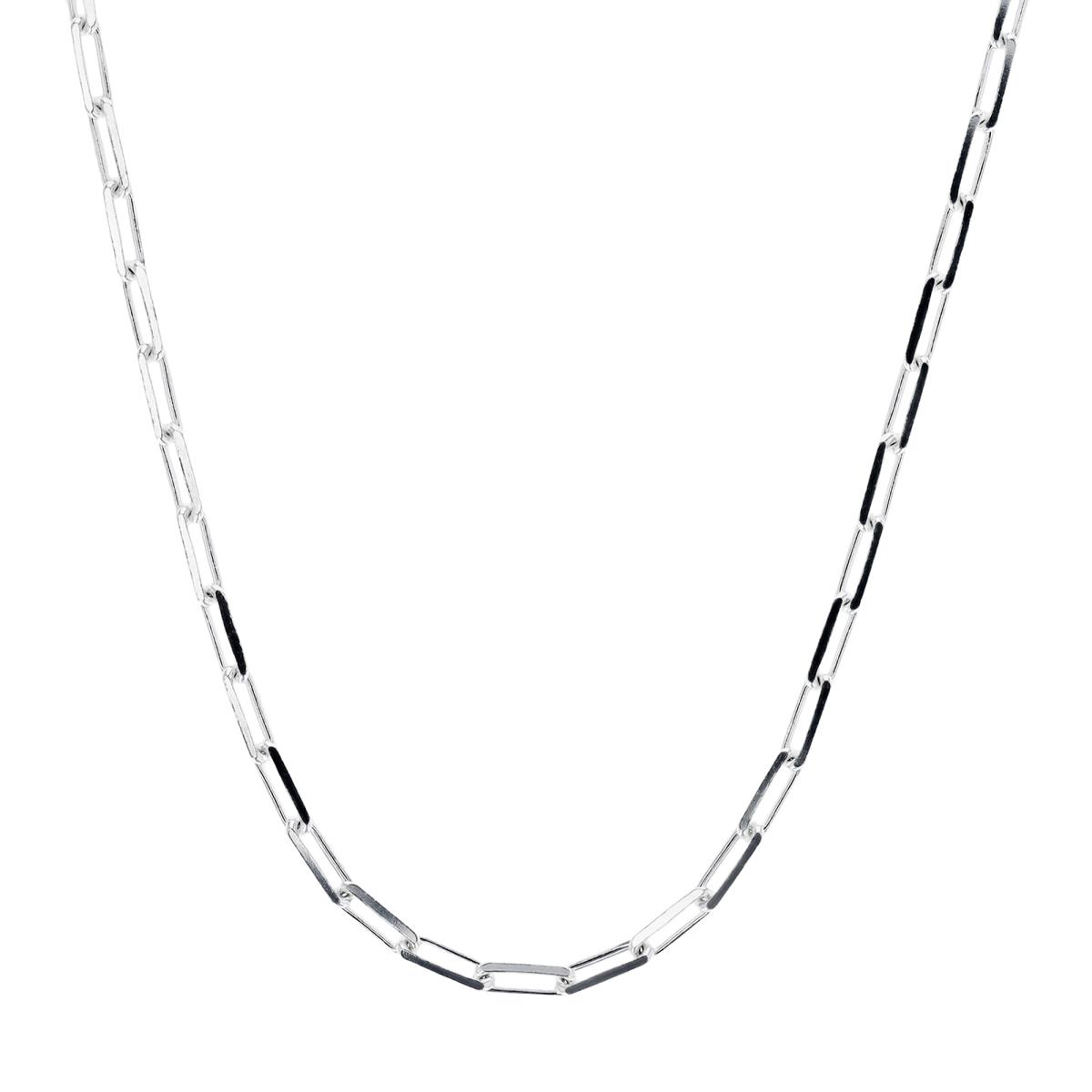 Sterling Silver Anti-Tarnish 8.5X3MM Paperclip 18'' Chain Necklace