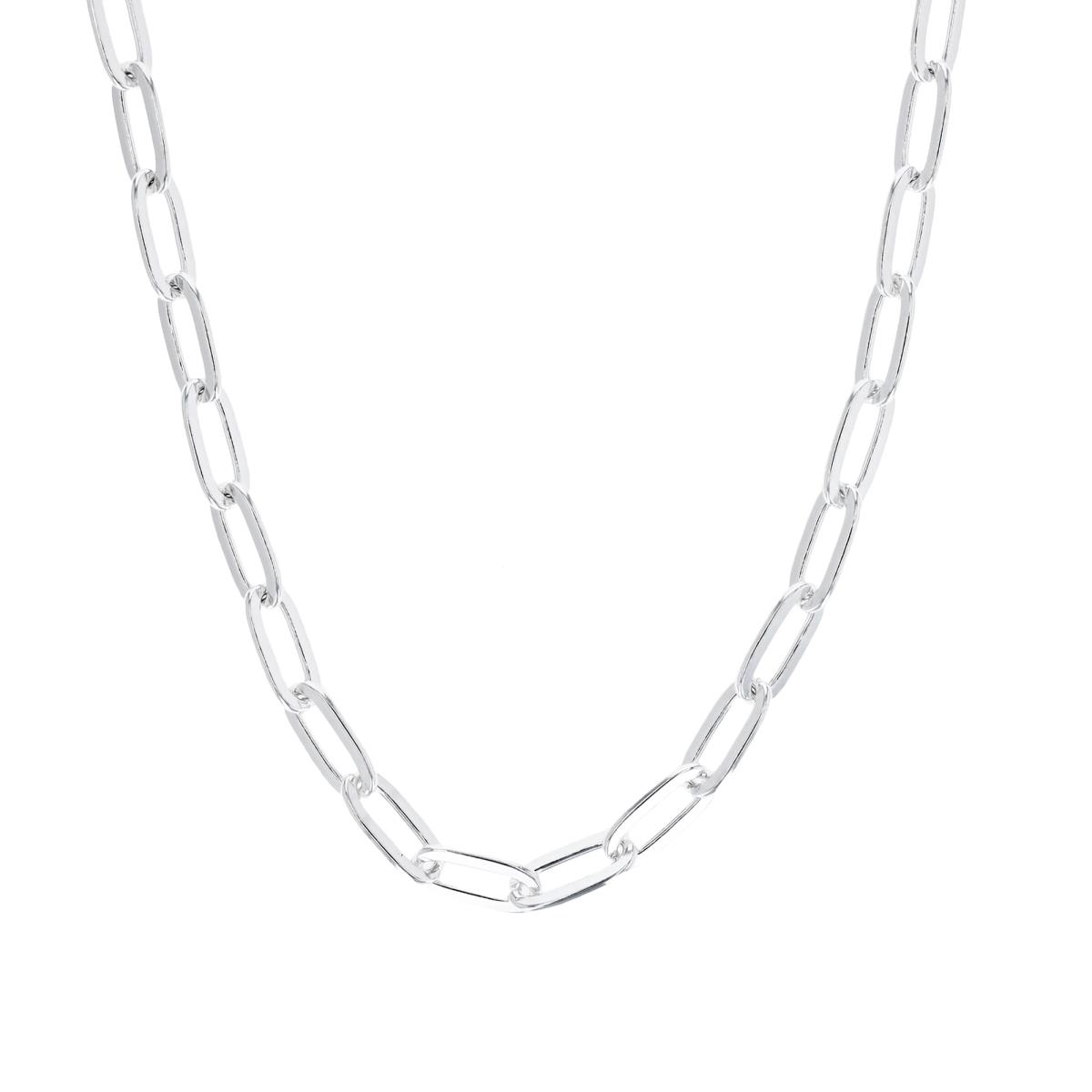 Sterling Silver Anti-Tarnish 10X5MM Paperclip 18''Chain Necklace