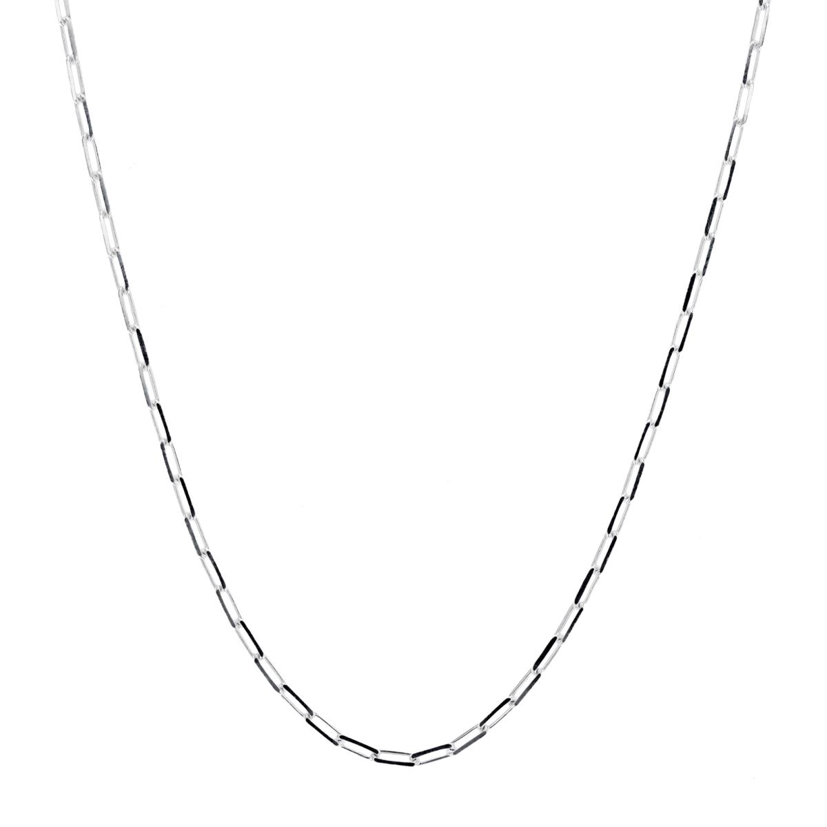 Sterling Silver Anti-Tarnish 3.5X1.5MM Paperclip 18'' Chain Necklace