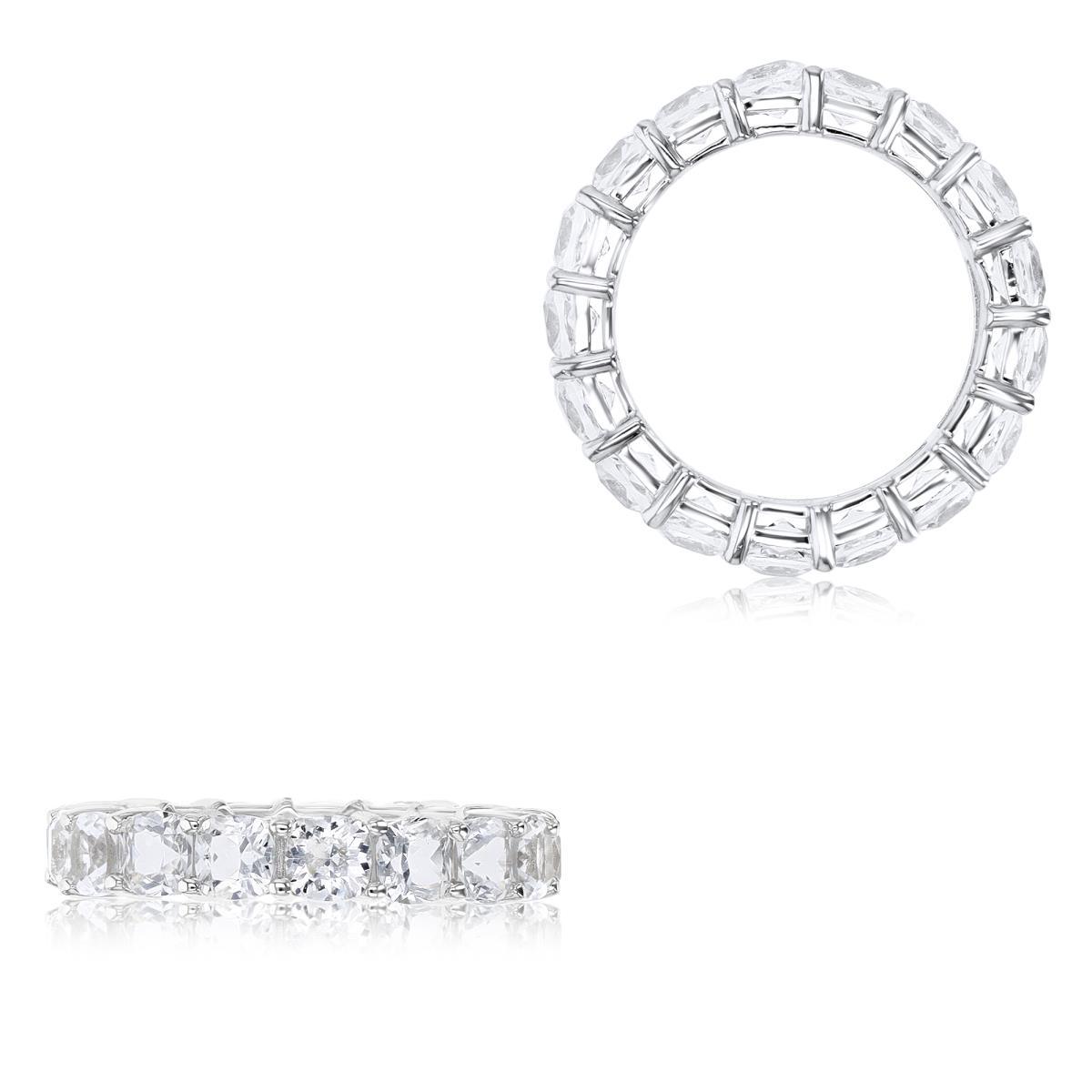 Sterling Silver Rhodium & CU Ct. Cr. White Sapphire 4.5MM Eternity Ring
