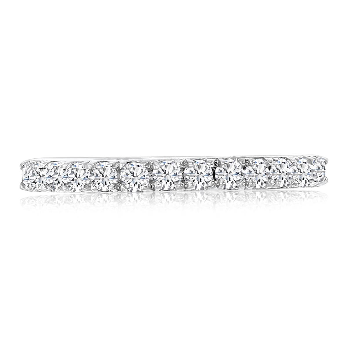 Sterling Silver Rhodium & RD Ct. Cr. White Sapphire 2.5MM Eternity Ring