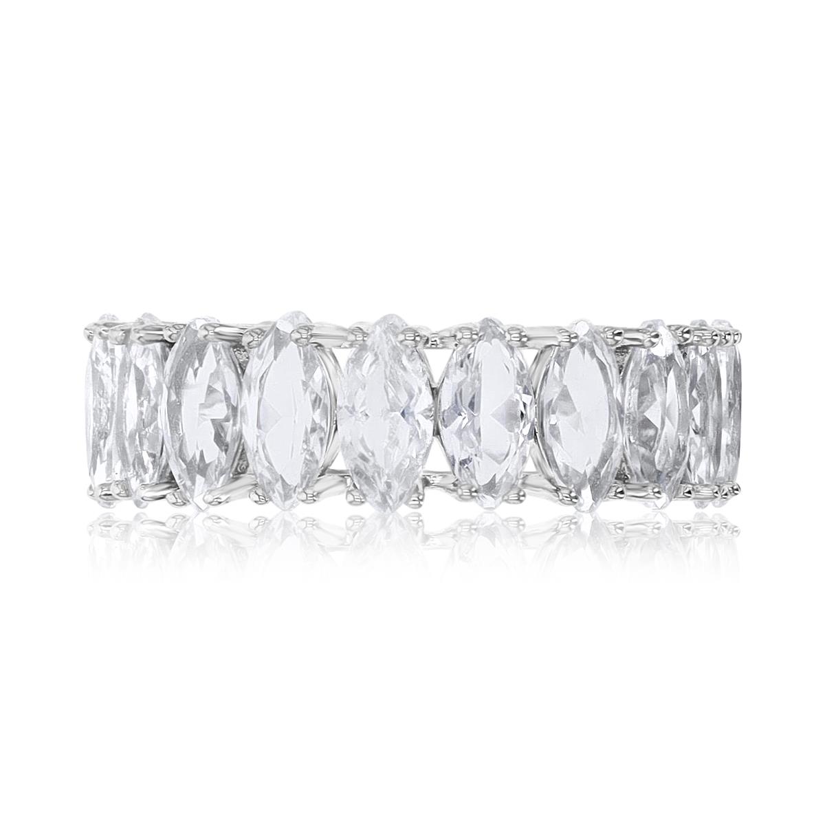 Sterling Silver Rhodium & MQ Ct. Cr. White Sapphire 7MM Eternity Ring