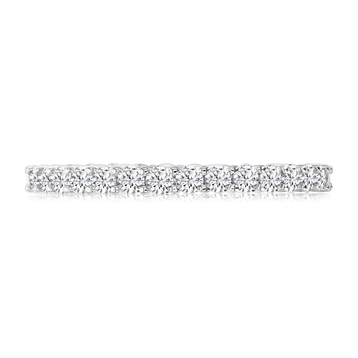 Sterling Silver Rhodium & RD Ct. Cr. White Sapphire 2MM Eternity Ring