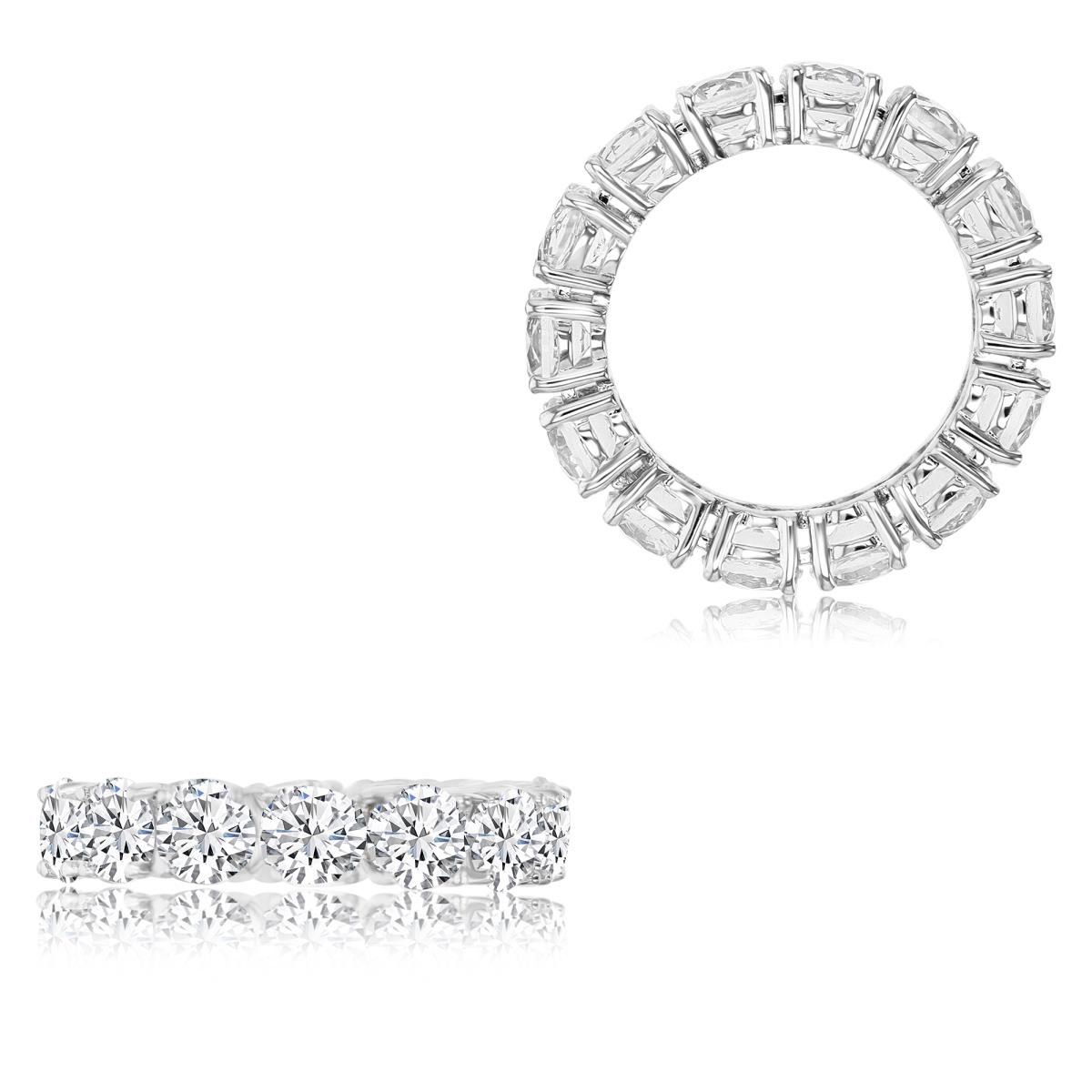Sterling Silver Rhodium & RD Ct. Cr. White Sapphire 5MM Eternity Ring