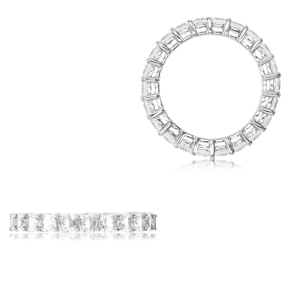 Sterling Silver Rhodium& CU Ct. Cr. White Sapphire 3MM Eternity Ring