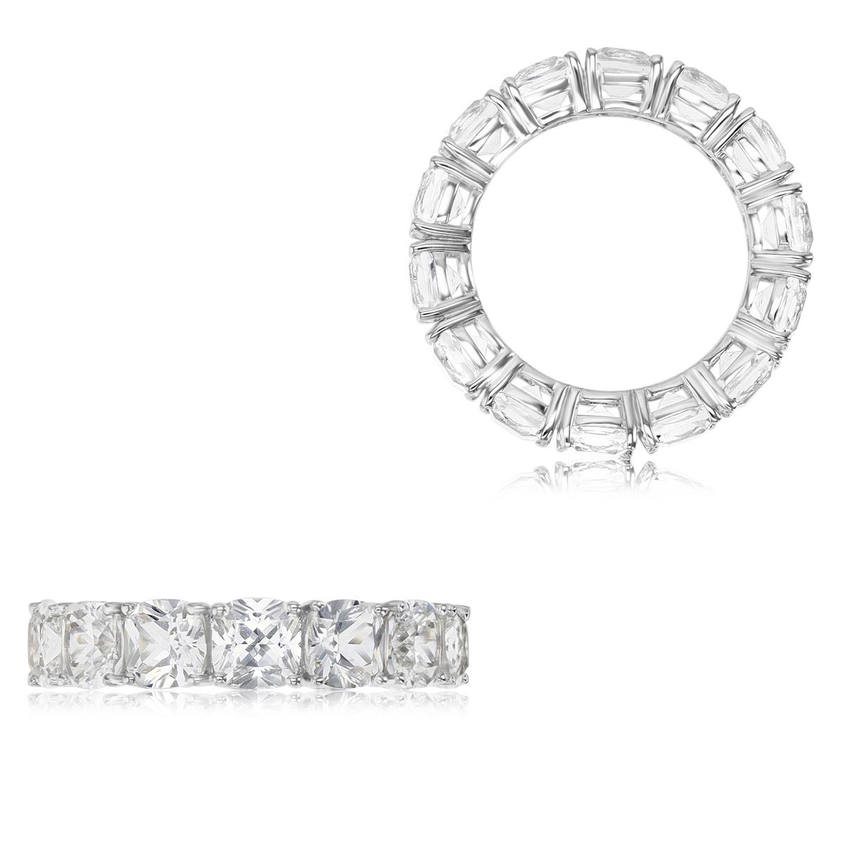 Sterling Silver Rhodium & CU Ct. Cr. White Sapphire 5MM Eternity Ring
