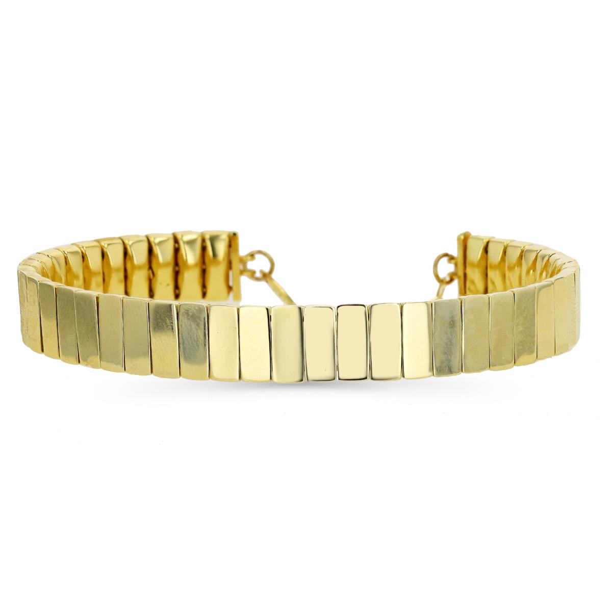 10K Gold Yellow 8MM Bars Bangle Bracelet