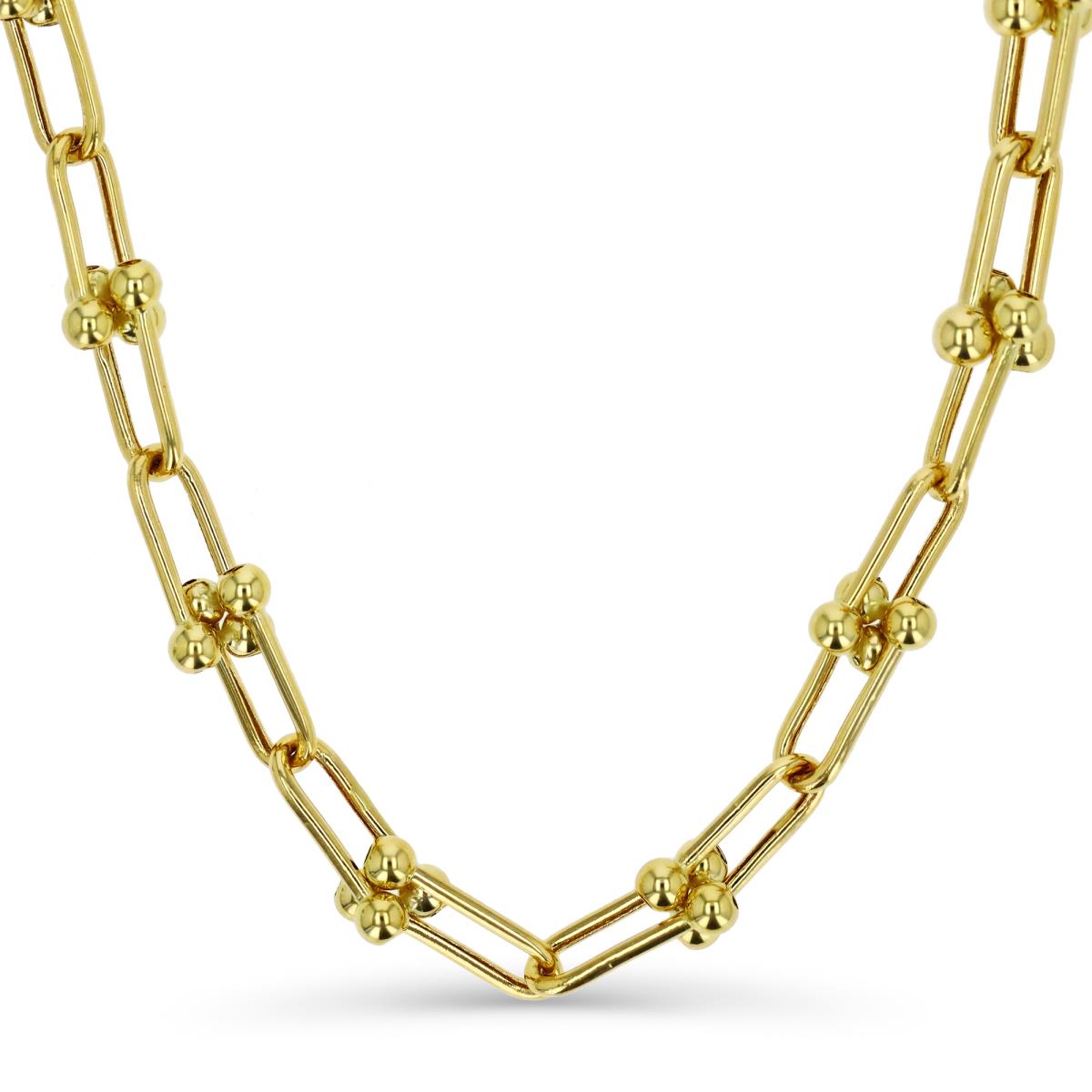 14K Gold Yellow 7MM Polished U Link 17'' Necklace